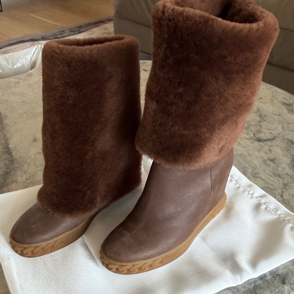 Brown Leather snow boots